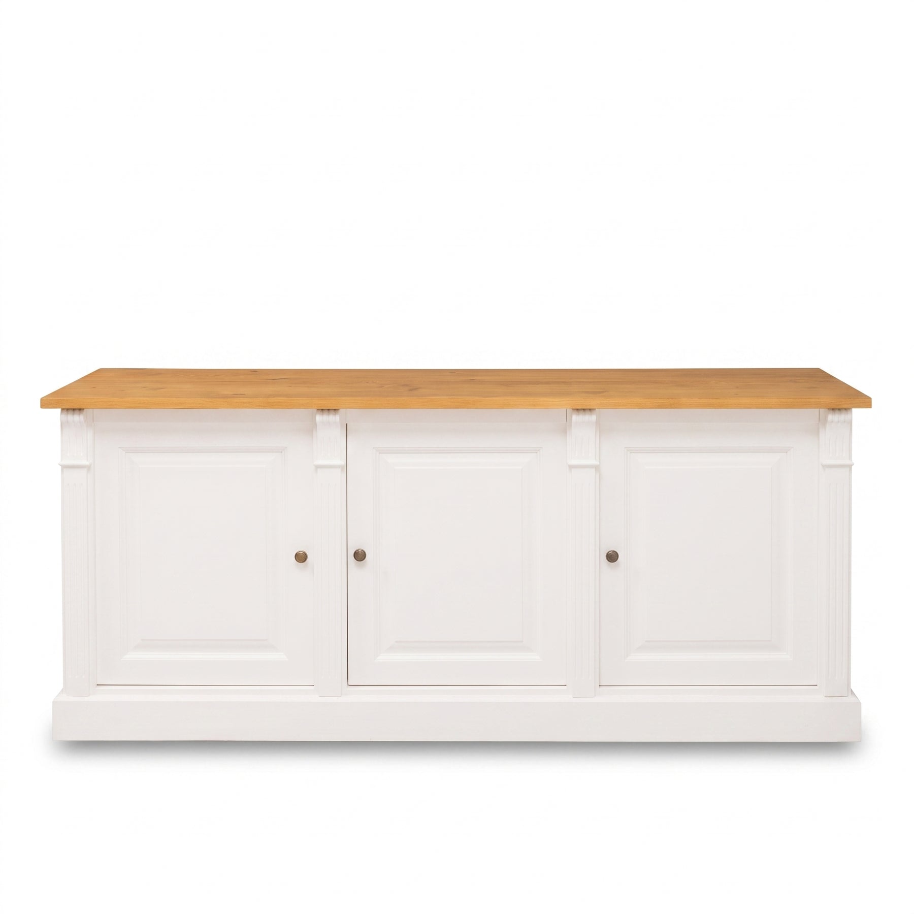 Display Cabinet Colmar in solid oak, front view, 179 x 51 x 78 cm