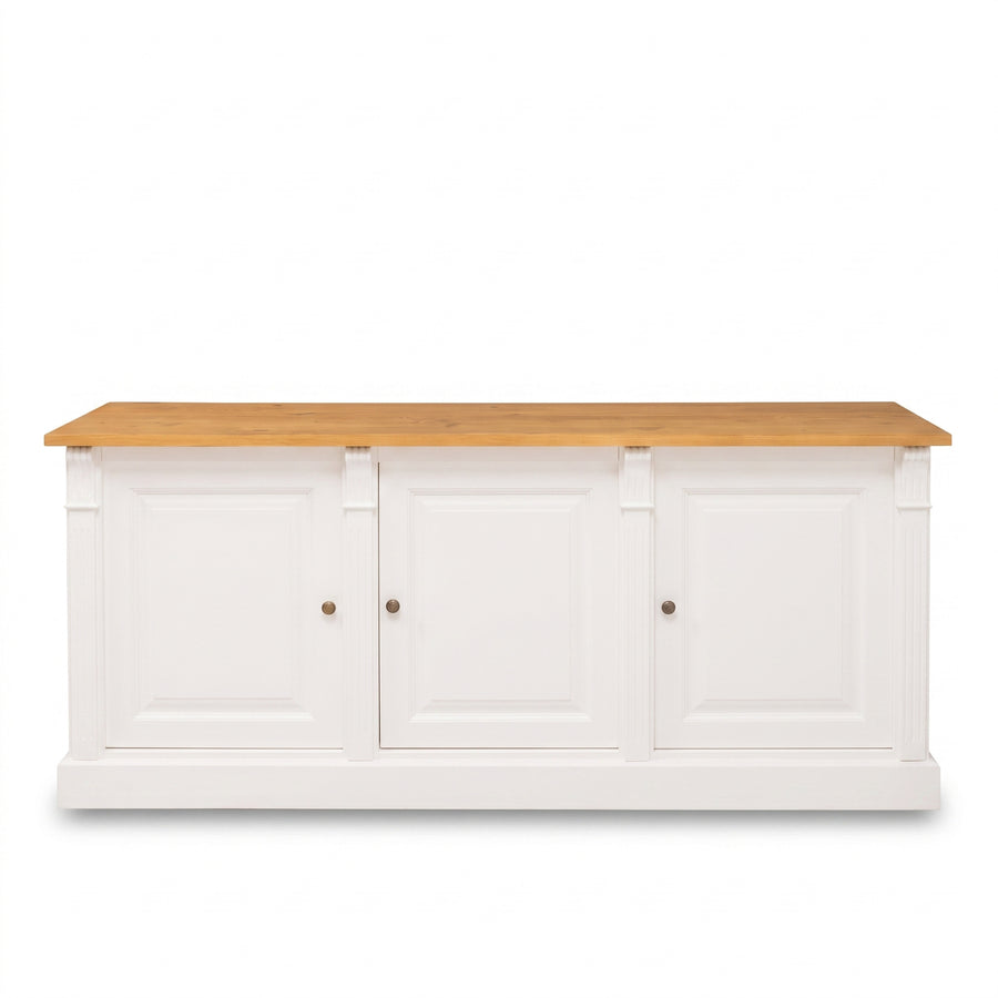 Display Cabinet Colmar in solid oak, front view, 179 x 51 x 78 cm