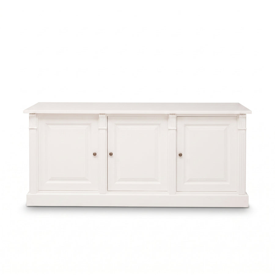Display Cabinet Colmar in white, front view, 179 x 51 x 78 cm