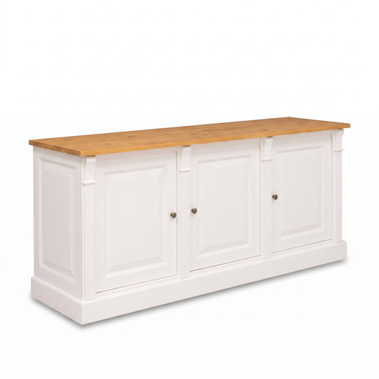 Display Cabinet Colmar in white, three-quarter view from the front left, 179 x 51 x 78 cm
