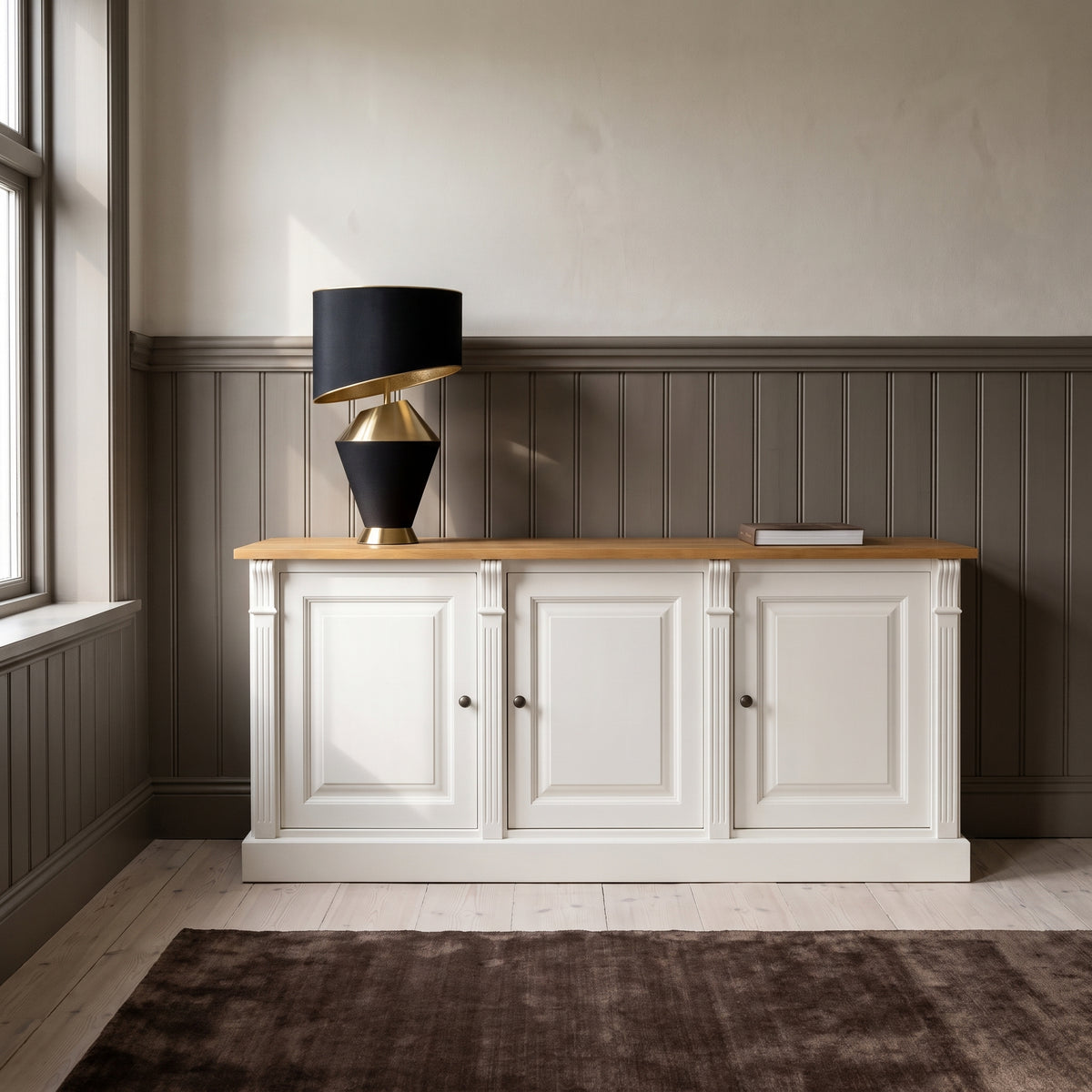 Display Cabinet Colmar in white, in an interior, 179 x 51 x 78 cm