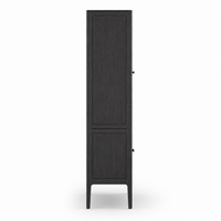 Vitrine Fiera - Schwarz Brushed Eiche - 161 × 45 × 207 cm