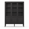 Vitrine Fiera - Schwarz Brushed Eiche - 161 × 45 × 207 cm