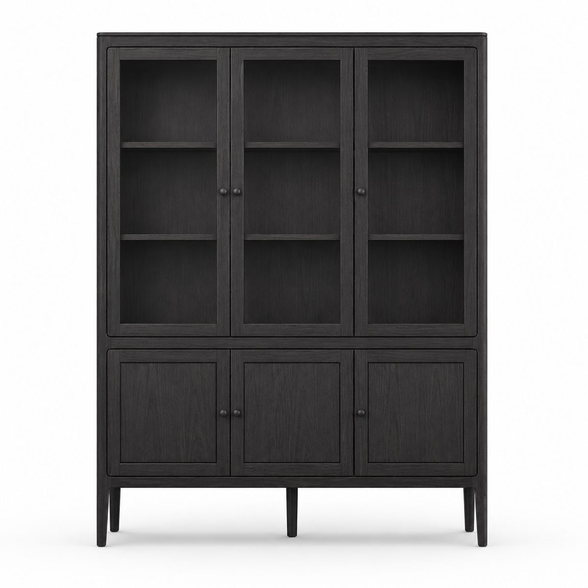 Fiera display cabinet in black brushed solid oak