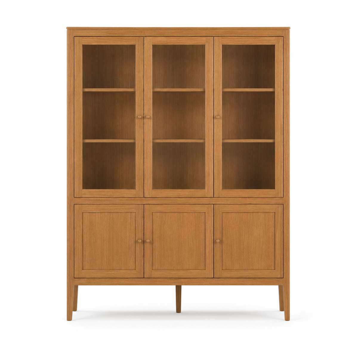Fiera display cabinet in cinnamon solid oak