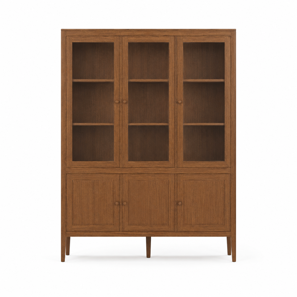 Fiera display cabinet in light walnut solid oak