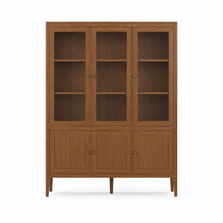 Fiera display cabinet in light walnut solid oak