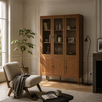Vitrine Fiera - Light Noyer Chêne - 161 × 45 × 207 cm