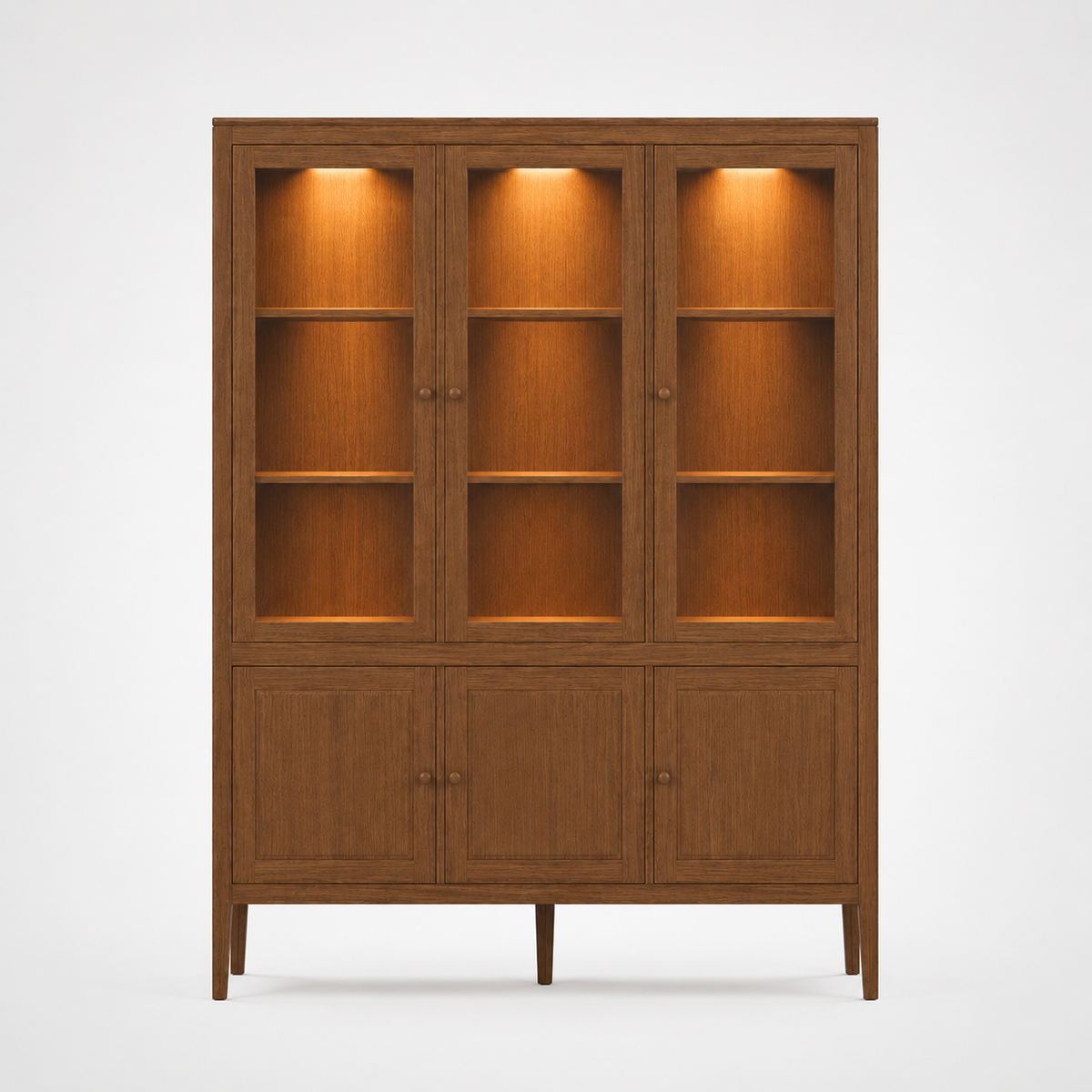 Vitrina Fiera - Roble Nogal Claro - 161 x 45 x 207 cm