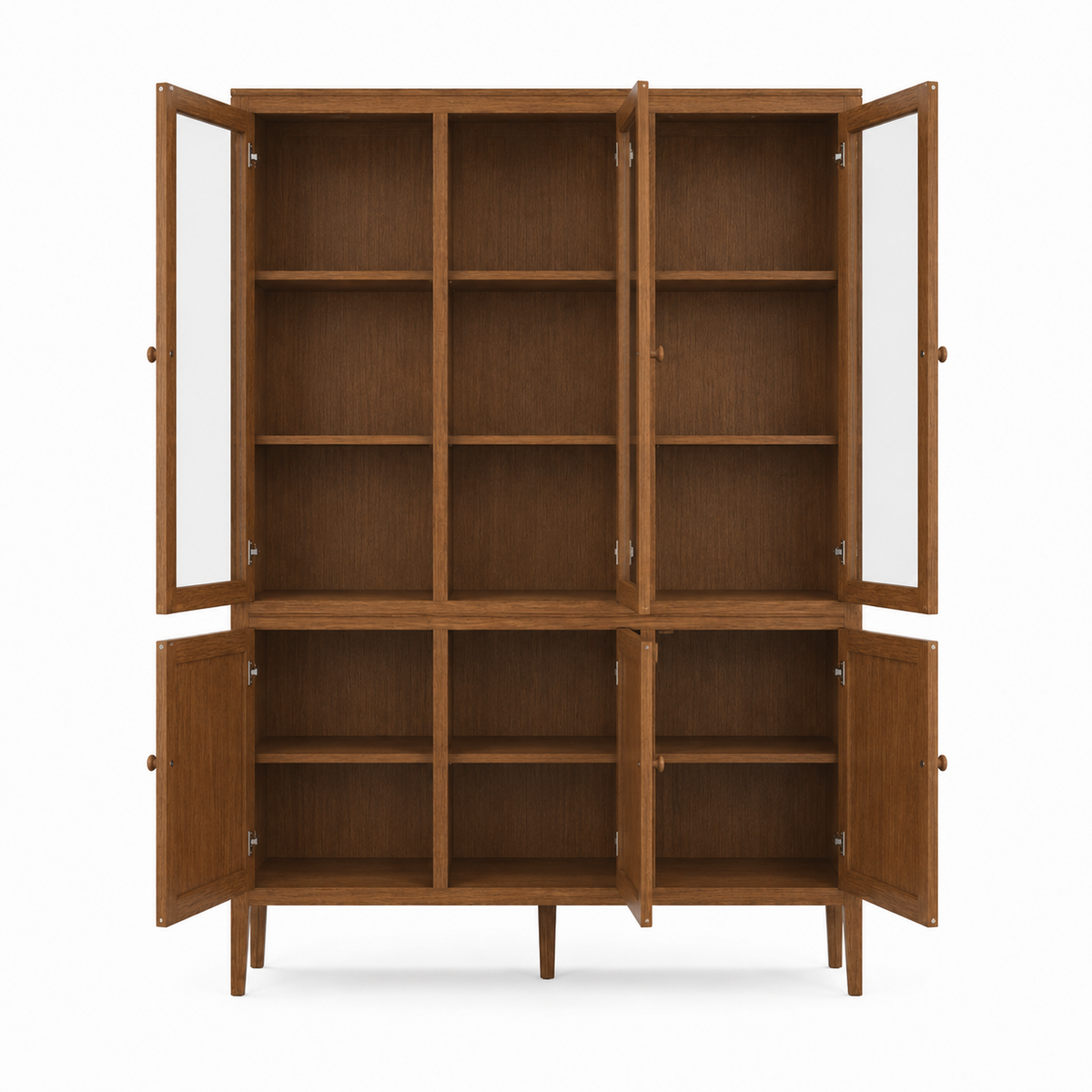 Vitrina Fiera - Roble Nogal Claro - 161 x 45 x 207 cm