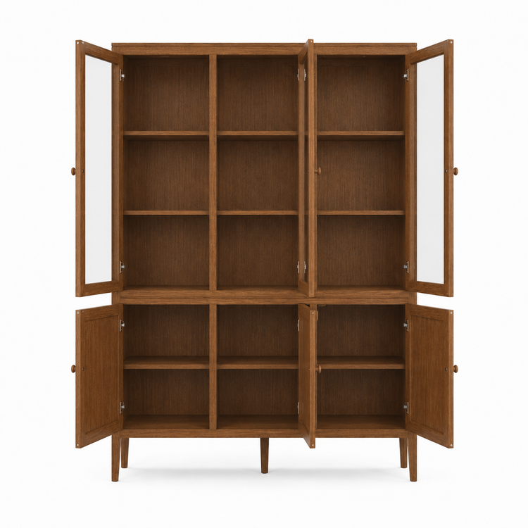 Vitrina Fiera - Roble Nogal Claro - 161 x 45 x 207 cm
