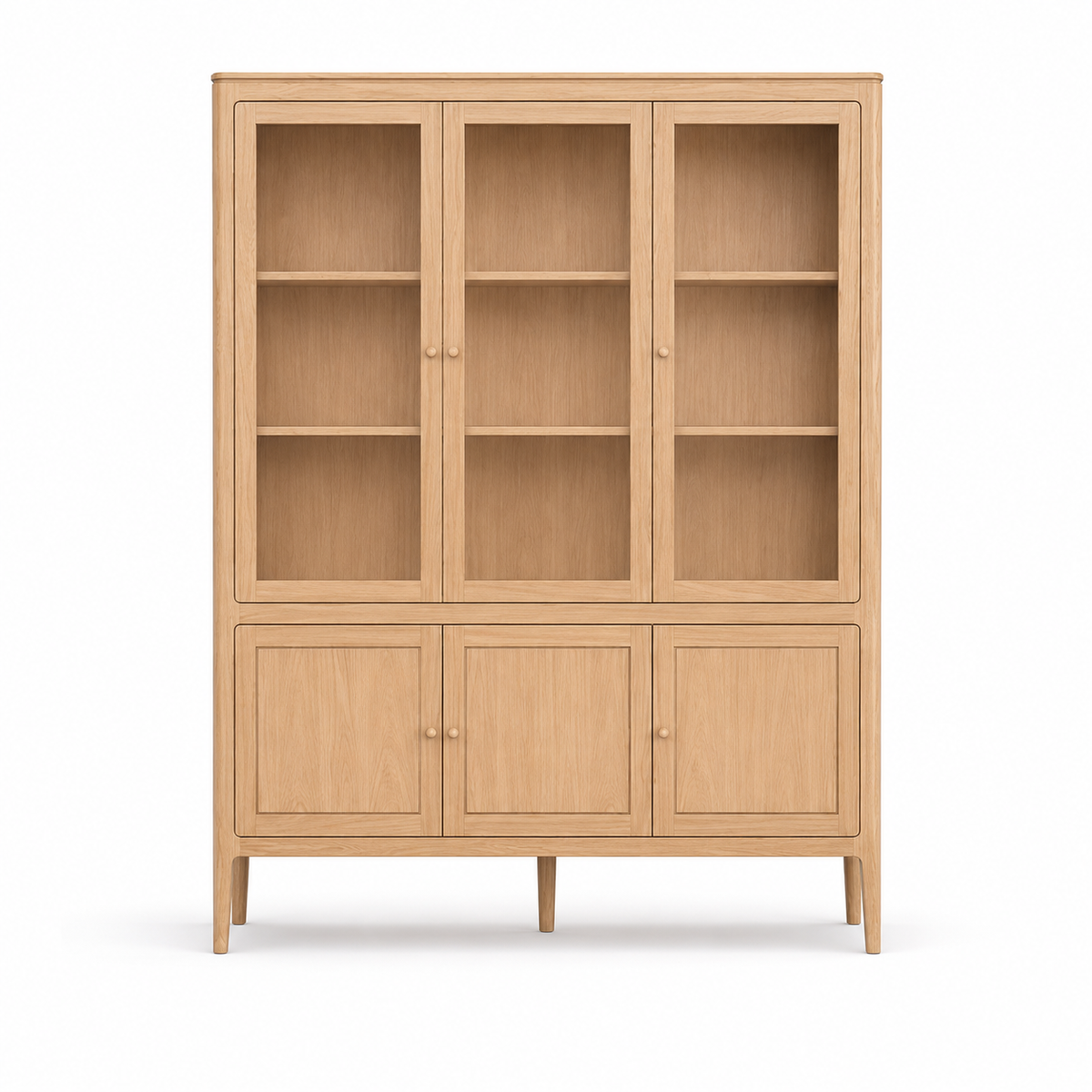 Fiera display cabinet in natural solid oak