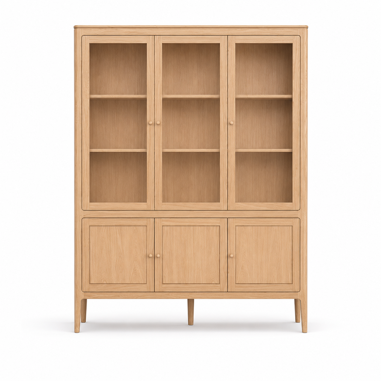 Vitrine Fiera - Chêne naturel - 161 × 45 × 207 cm