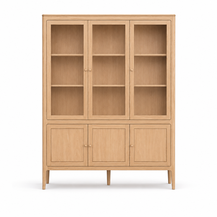 Vitrine Fiera - Chêne naturel - 161 × 45 × 207 cm