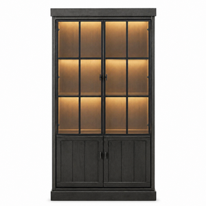 Display Cabinet Lancaster - Black Oak - 112 x 50 x 203 cm