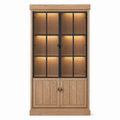 Vitrine Lancaster - Marron Brushed Chêne - 112 x 50 x 203 cm