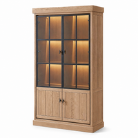 Vitrine Lancaster - Marron Brushed Chêne - 112 x 50 x 203 cm
