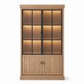 Vitrine Lancaster - Natur Massiv Eiche - 112 x 50 x 203 cm
