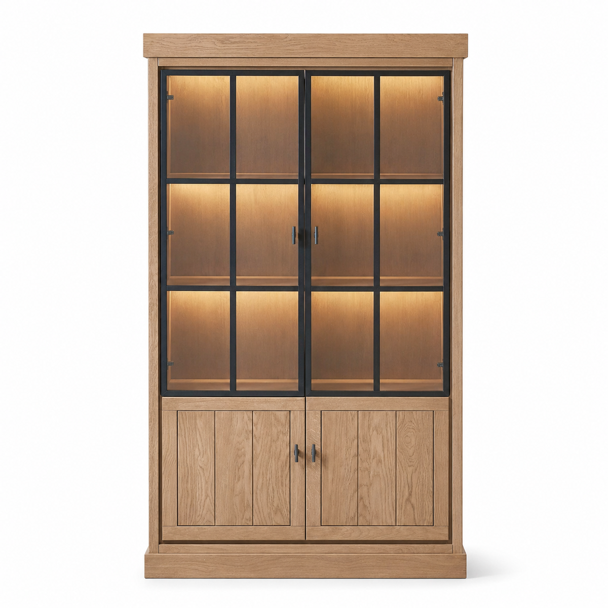 Lancaster display cabinet in natural solid oak