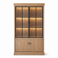 Vitrine Lancaster - Natur Massiv Eiche - 112 x 50 x 203 cm