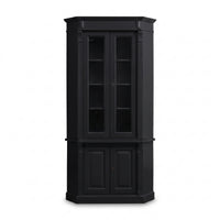 Display Cabinet Senlis in black, front view, 114 x 52 x 228 cm