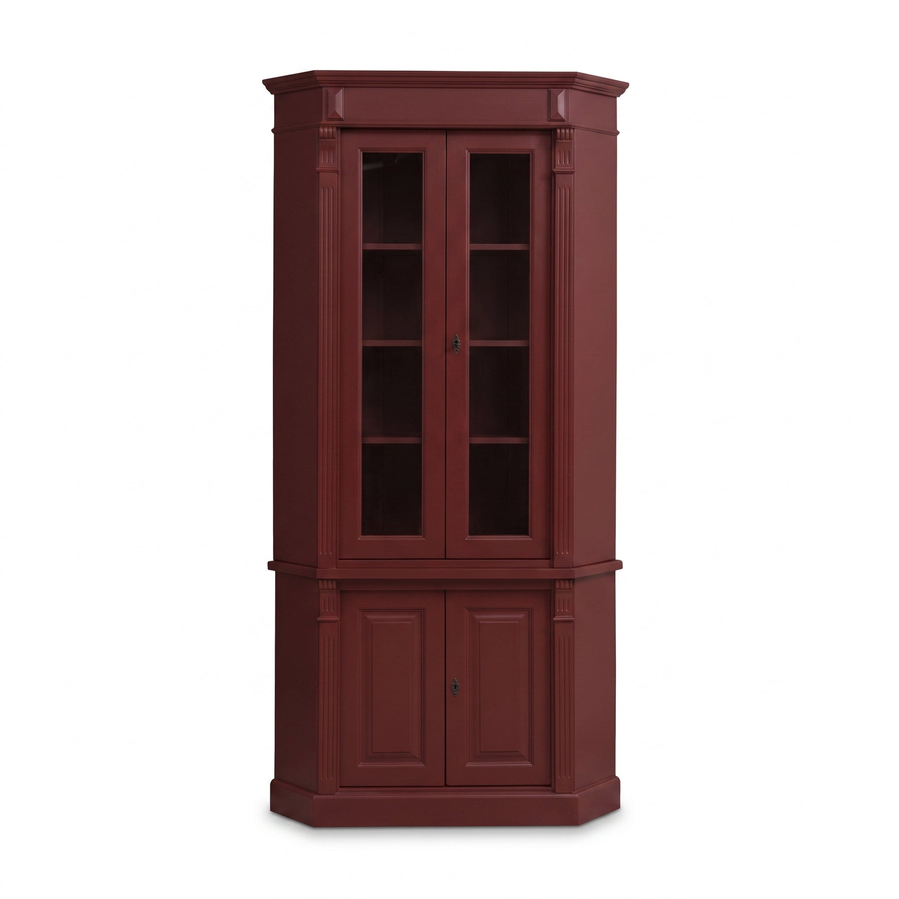 Display Cabinet Senlis in bordeaux, front view, 114 x 52 x 228 cm