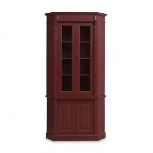 Vitrinenschrank - Senlis - Massivkiefer - 114 x 52 x 228 cm - Bordeaux