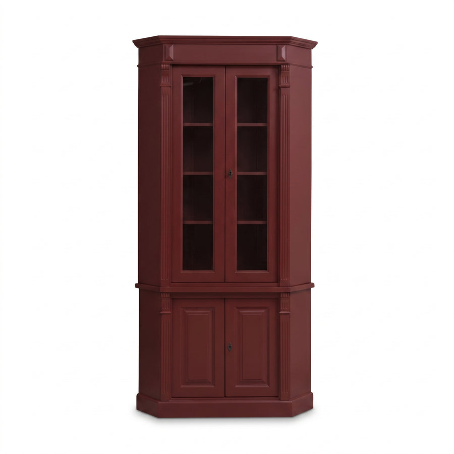 Display Cabinet Senlis in bordeaux, front view, 114 x 52 x 228 cm