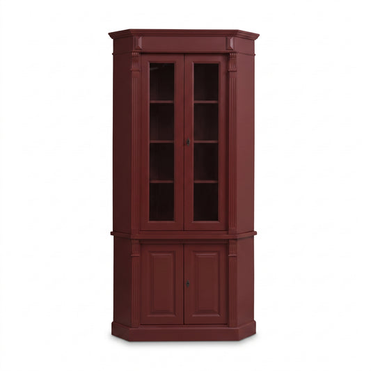 Display Cabinet Senlis in bordeaux, front view, 114 x 52 x 228 cm
