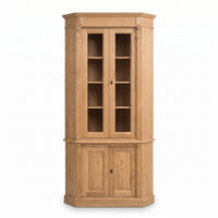 Display Cabinet Senlis in oak, front view, 114 x 52 x 228 cm