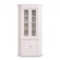 Display Cabinet Senlis in white, front view, 114 x 52 x 228 cm