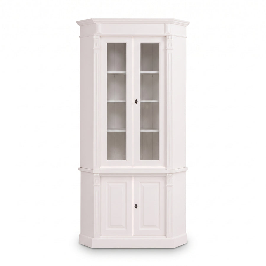 Display Cabinet Senlis in white, front view, 114 x 52 x 228 cm