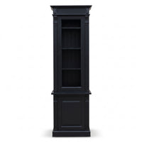 Display Cabinet Vezelay in black, front view, 73 x 51 x 228 cm