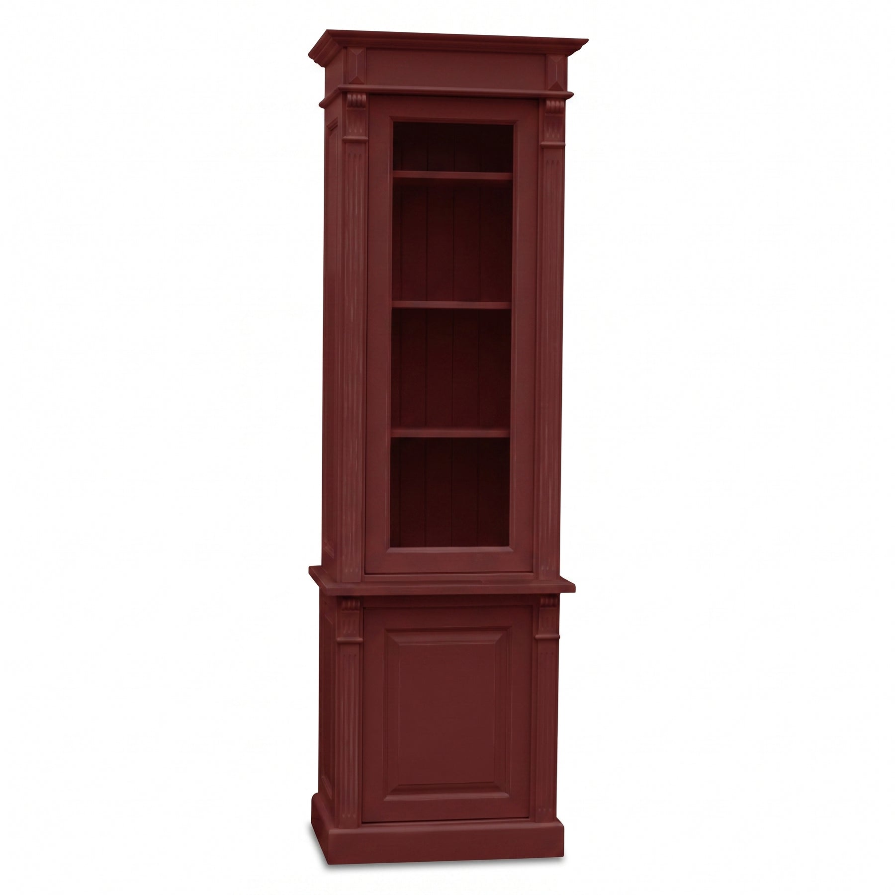 Display Cabinet Vezelay in bordeaux, front view, 73 x 51 x 228 cm