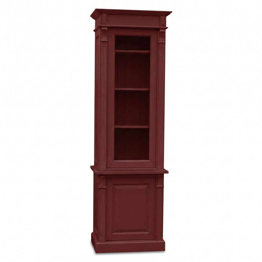 Display Cabinet Vezelay in bordeaux, front view, 73 x 51 x 228 cm