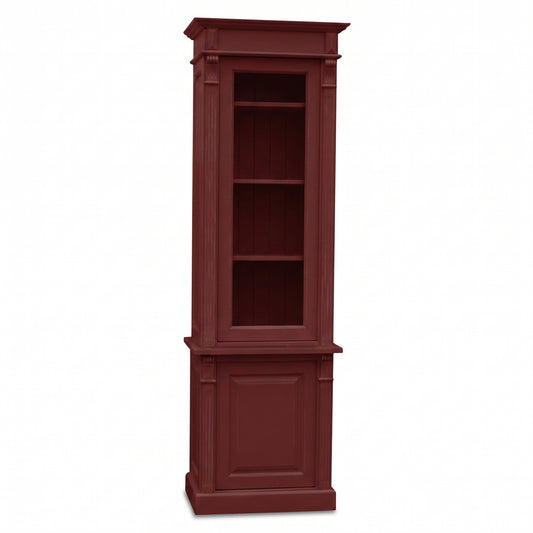 Display Cabinet Vezelay in bordeaux, front view, 73 x 51 x 228 cm