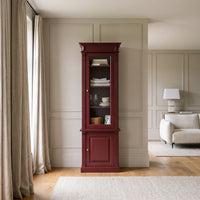 Display Cabinet Vezelay in bordeaux, in an interior, 73 x 51 x 228 cm