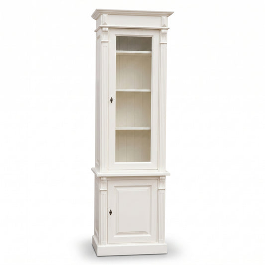 Display Cabinet Vezelay in white, front view, 73 x 51 x 228 cm