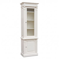 Display Cabinet Vezelay in white, three-quarter view from the front left, 73 x 51 x 228 cm