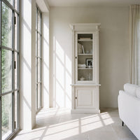 Display Cabinet Vezelay in white, in an interior, 73 x 51 x 228 cm