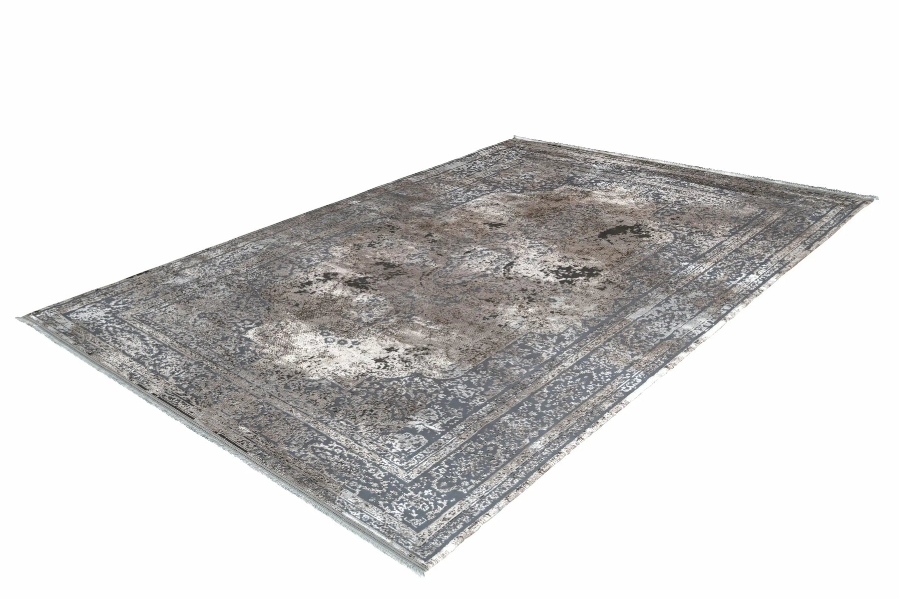 Low-Pile Rug - Kemer Silver Medallion