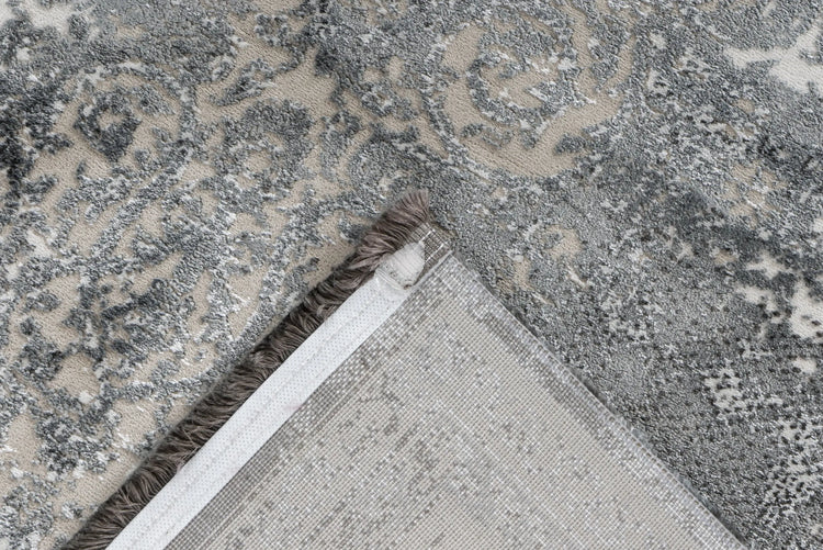 Kurzflor-Teppich - Kemer Silber Medallion