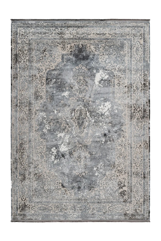 Low-Pile Rug - Kemer Silver Medallion