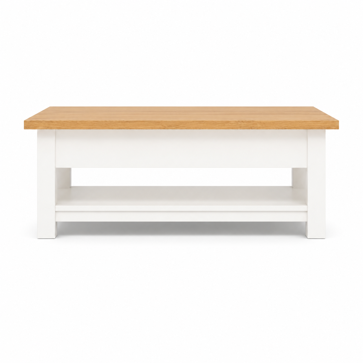 Farozi Coffee Table - White Paint & Natural Oak Top