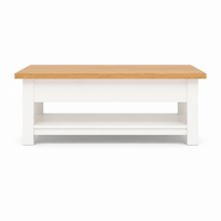 Farozi Coffee Table - White Paint & Natural Oak Top