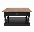 Ashford Table basse - Noir Base avec Chêne Top