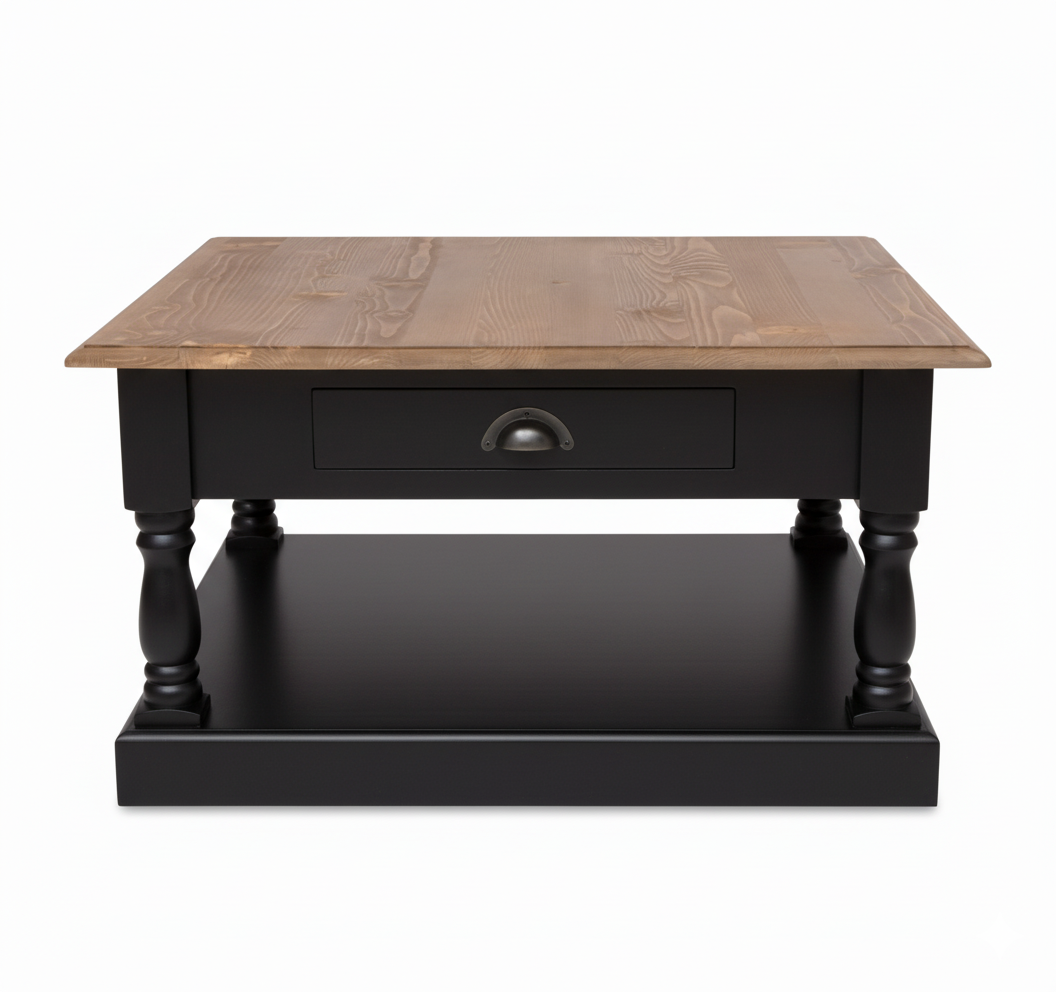 Ashford Coffee Table - Black Base with Oak Top | Marcottestyle