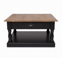 Ashford Table basse - Noir Base avec Chêne Top