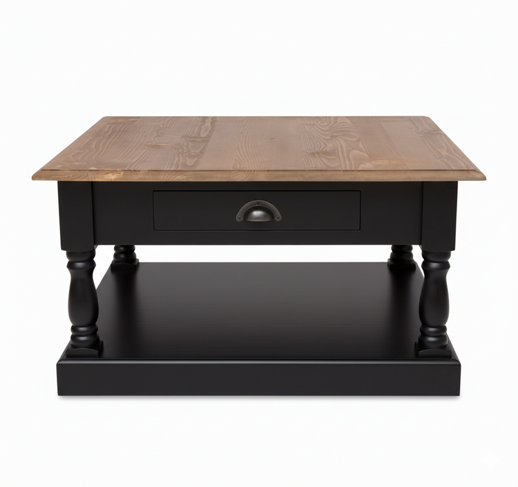 Ashford Coffee Table - Black Base with Oak Top | Marcottestyle