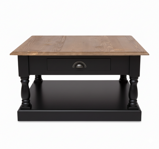 Ashford Coffee Table - Schwarz Base with Eiche Top | Marcottestyle